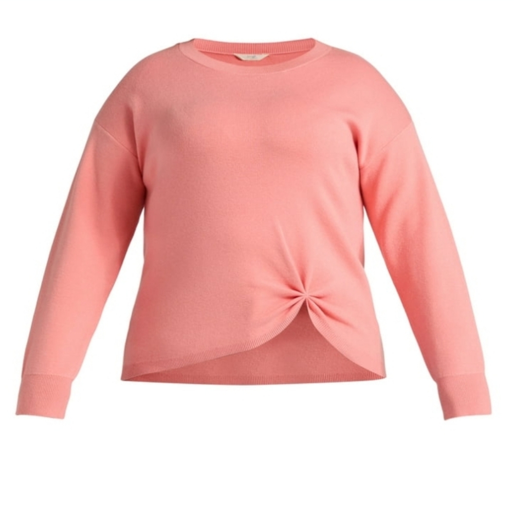 NWT Terra & Sky 2X Peach Double Knit Twist Sweater 2698-Q